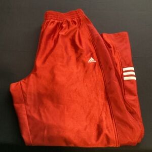 Vintage Adidas Pants Mens Medium Orange Shiny Dazzle Silky Snap Tear Away Y2K